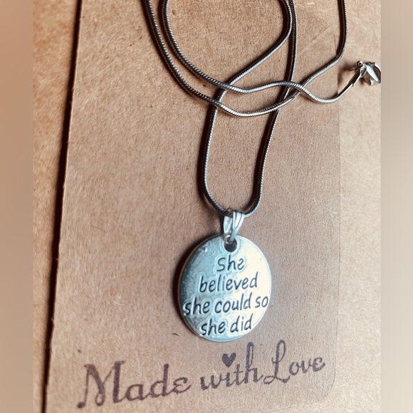 ✨NWT✨Empowering necklace: She Believed She Could So She Did✨Hand Crafted ✨ - Picture 2 of 6